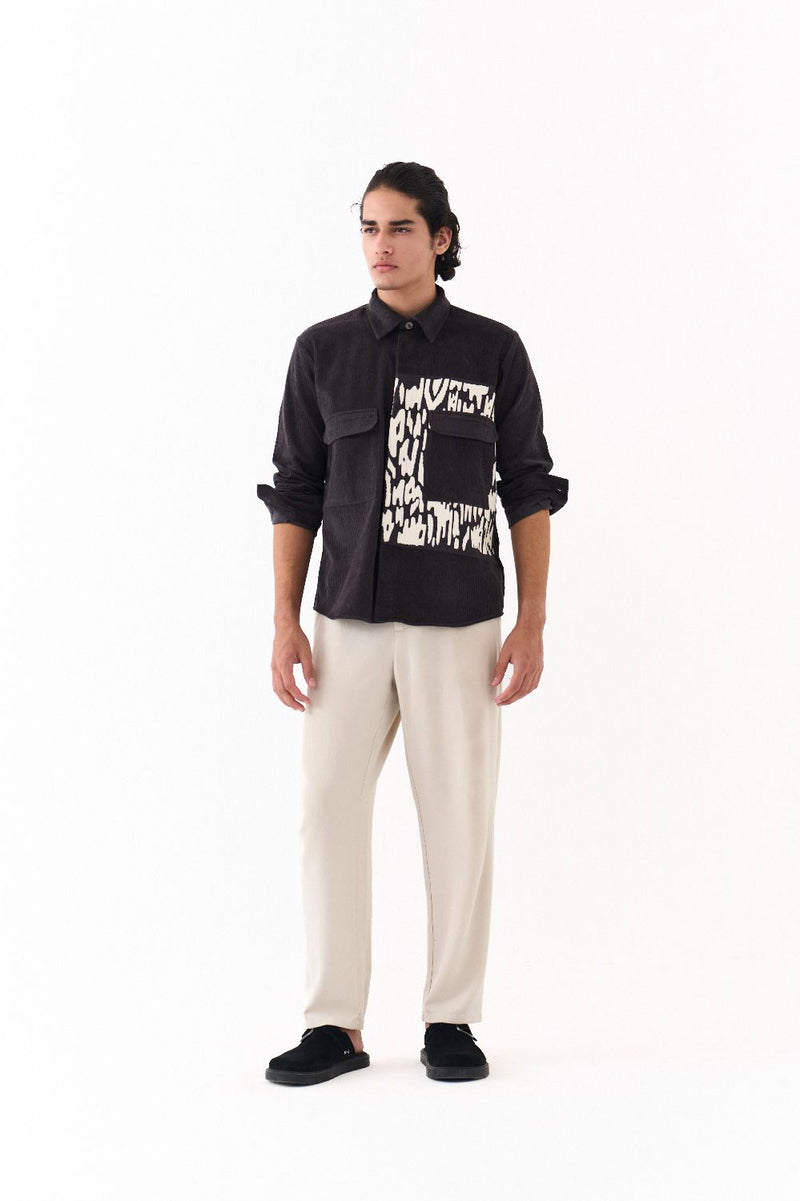 EMB. PATCH SHIRT-GREY