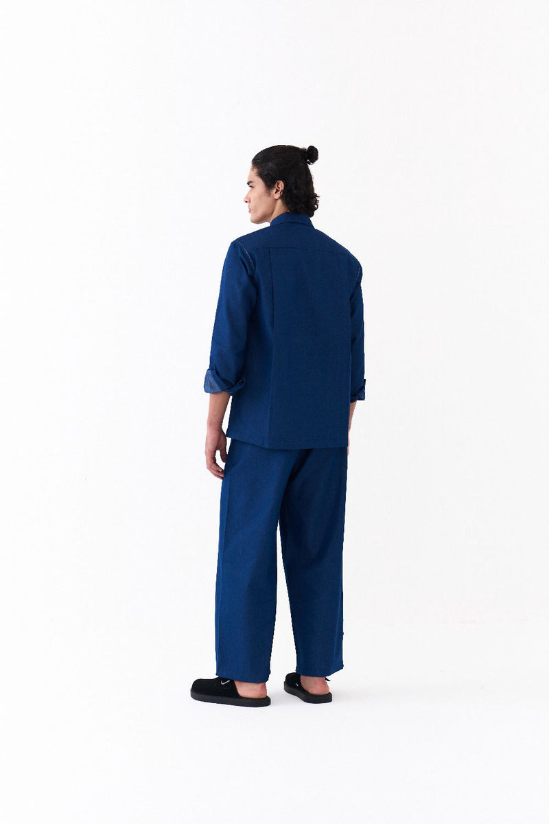 POPPY APPLIQUE SHIRT CO-ORD-DENIM BLUE