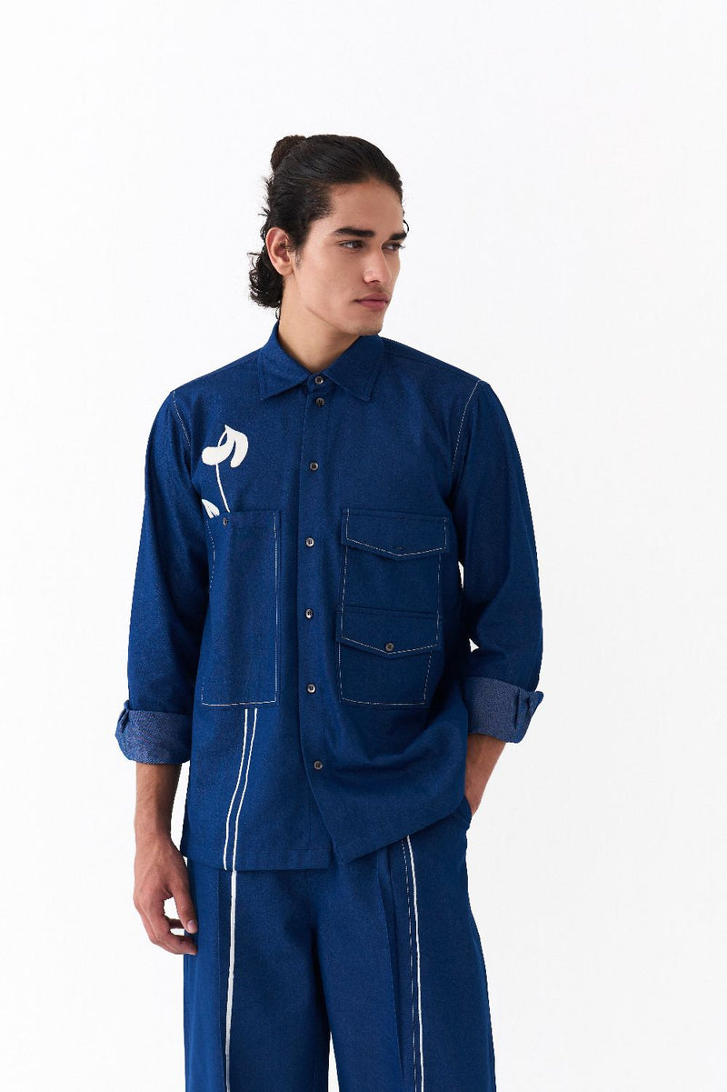 EMB. DETAIL BOTTOM-DENIM BLUE-DENIM BLUE
