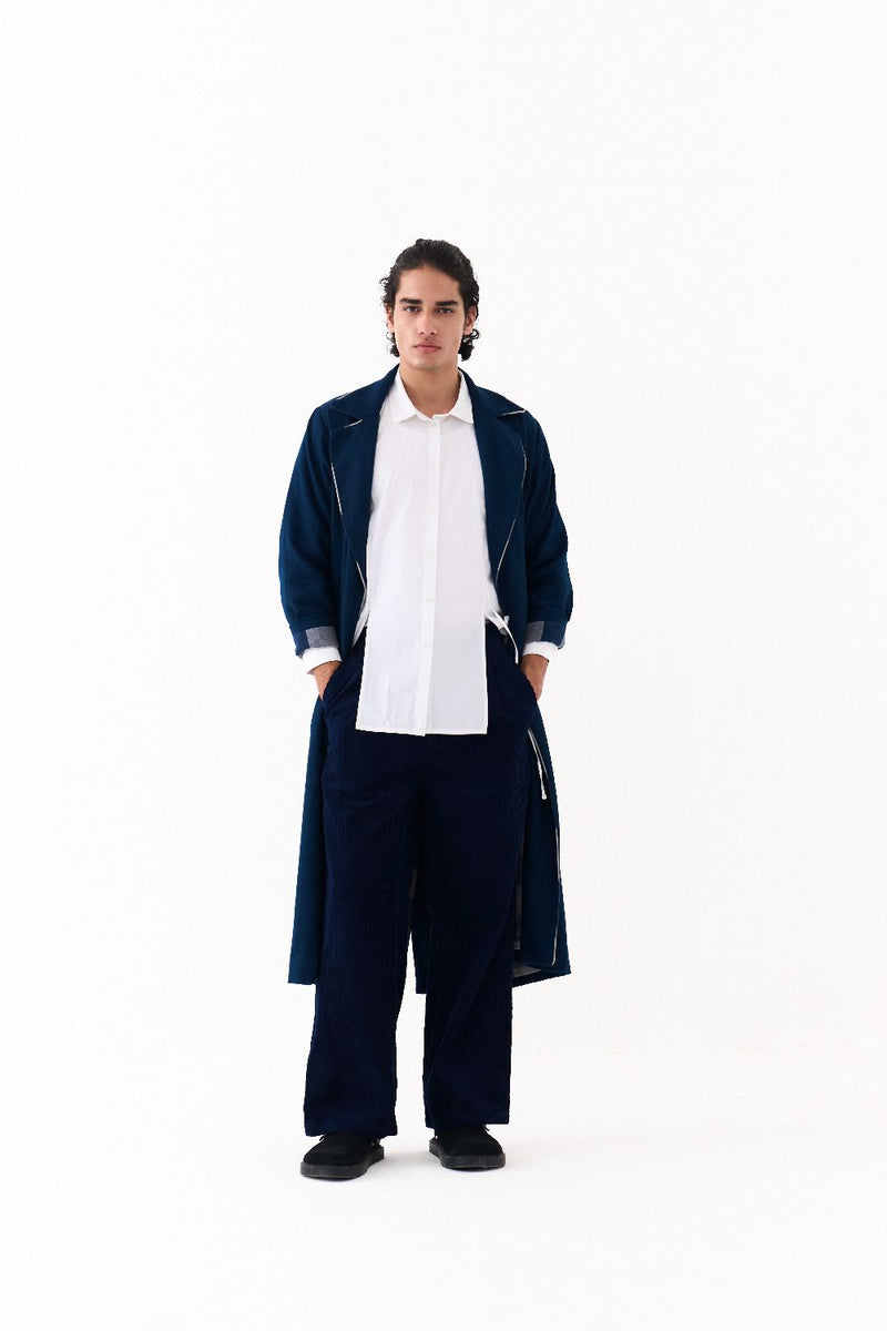 NOTCH COLLAR OVERLAY-NAVY
