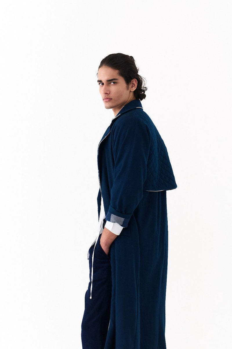 NOTCH COLLAR OVERLAY-NAVY