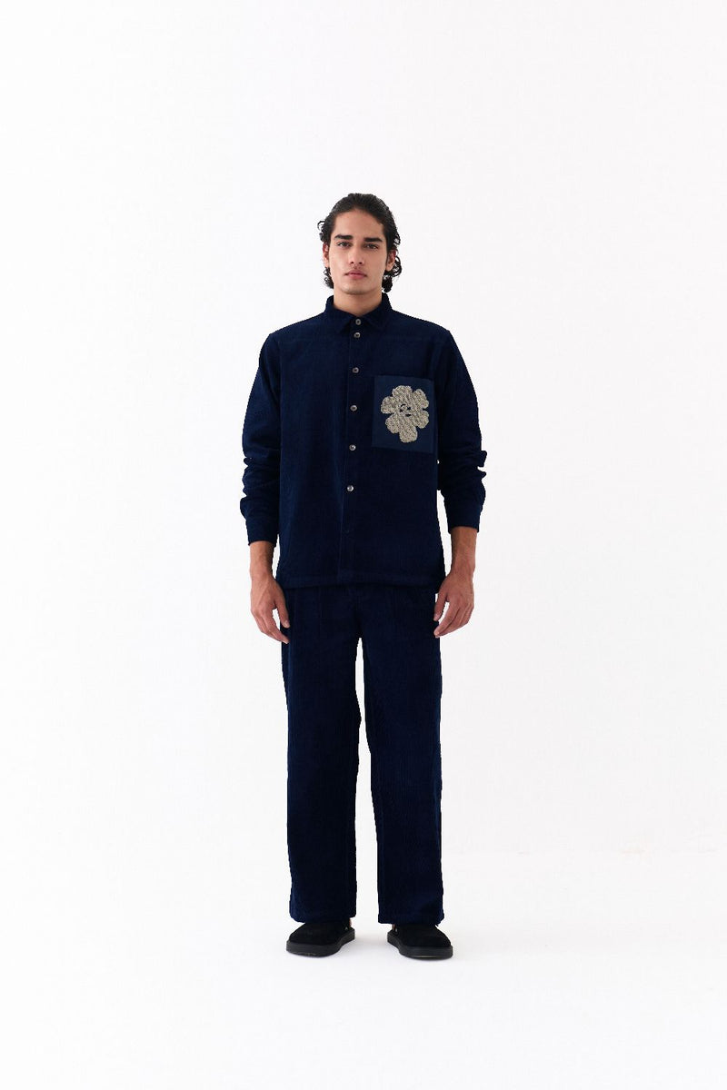 FRONT PLEAT BOTTOM-NAVY-NAVY