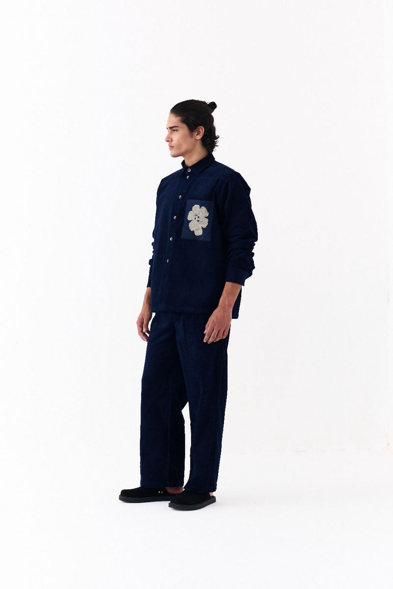 FRONT PLEAT BOTTOM-NAVY-NAVY