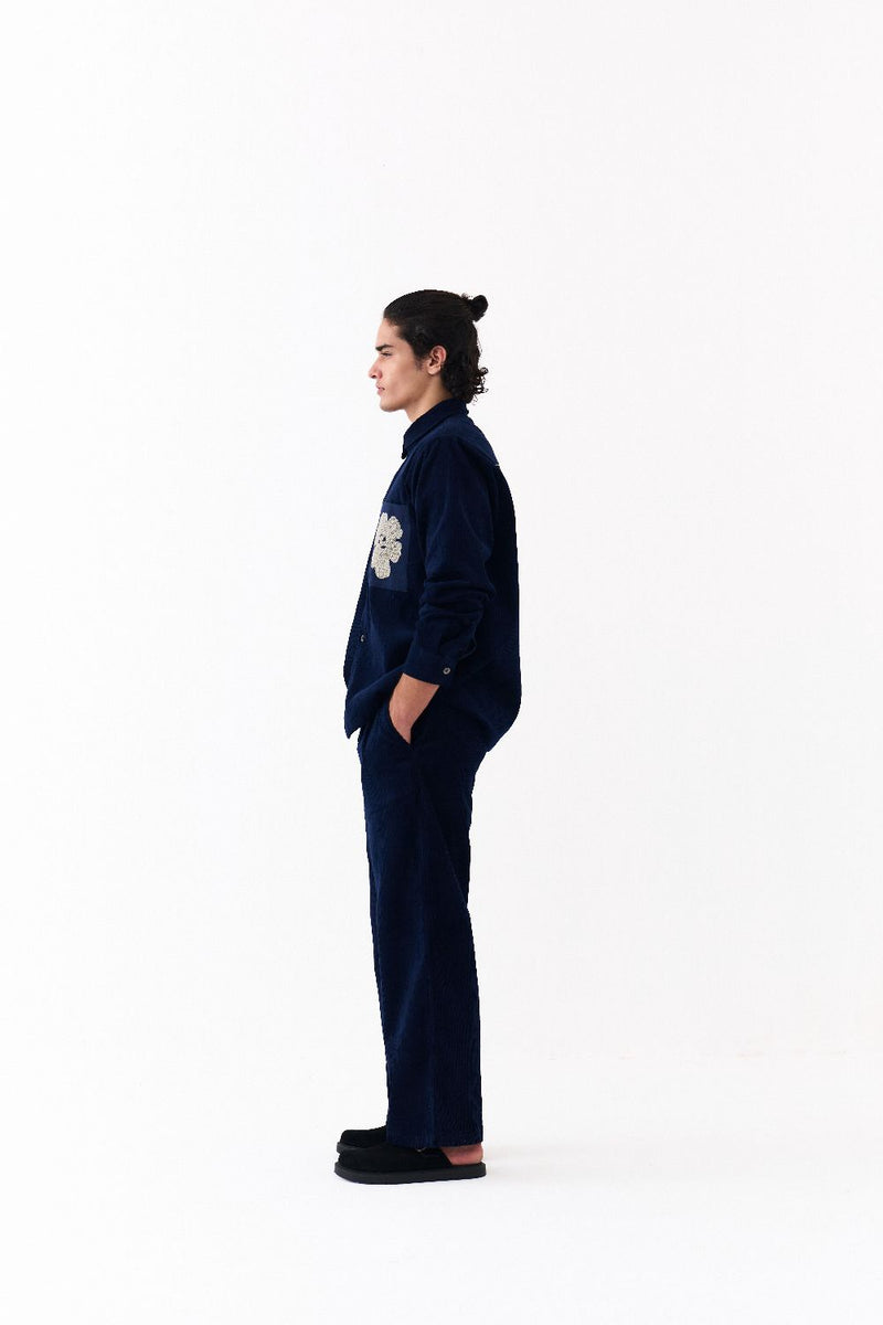 FRONT PLEAT BOTTOM-NAVY-NAVY