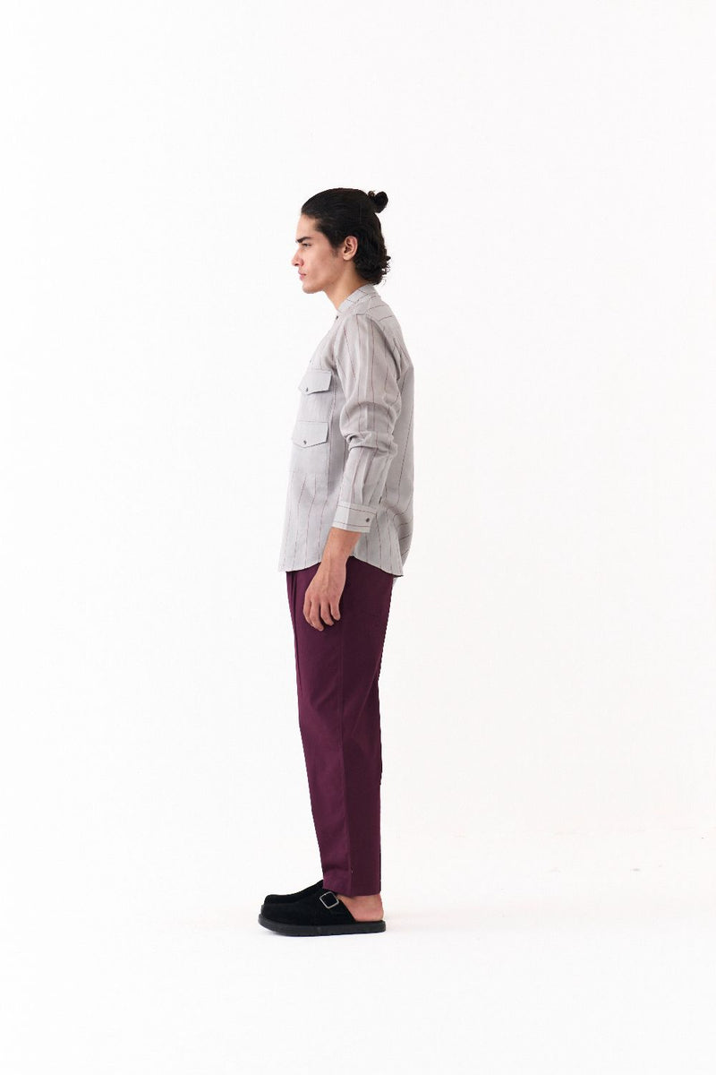 FRONT PLEAT BOTTOM-WINE