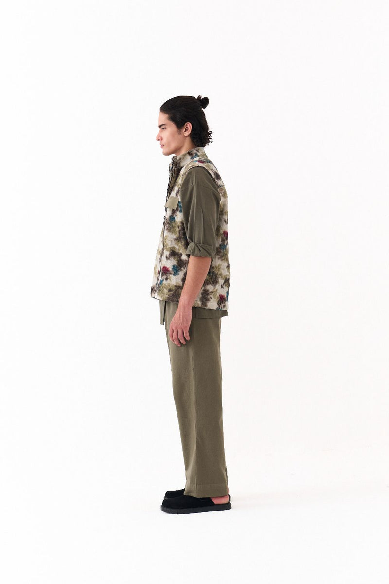SLEEVELESS BOMBER JACKET-MULTI-COLOUR