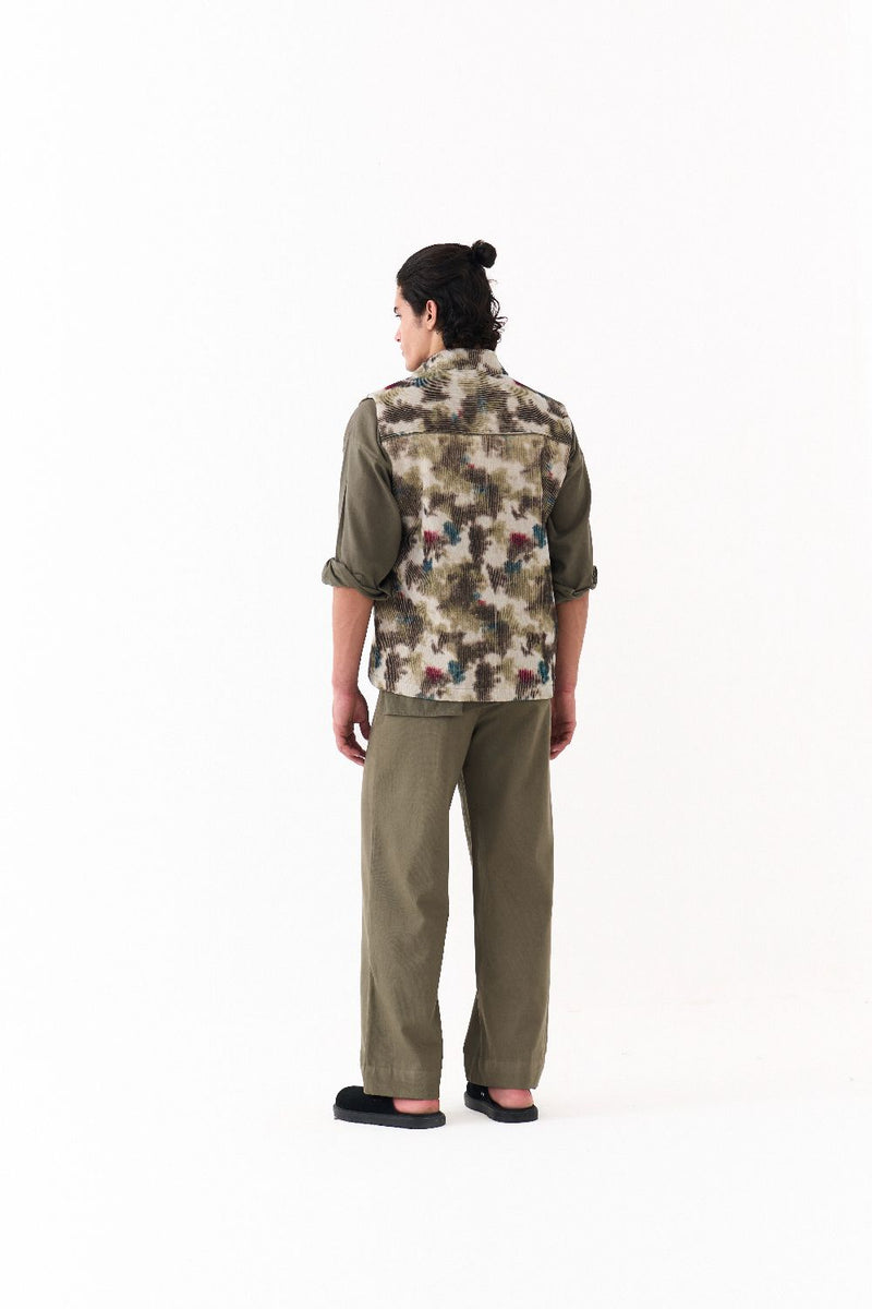 MULTI PANEL SHIRT-OLIVE