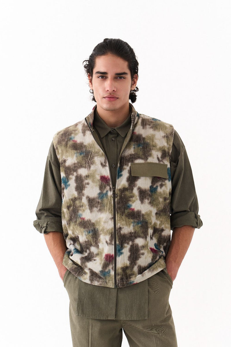 SLEEVELESS BOMBER JACKET CO-ORD (SET 0F 3)-MULTI-COLOUR