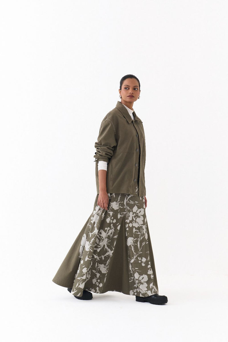 UNISEX JACKET-OLIVE twill by THREE in olive color for women Worldwide