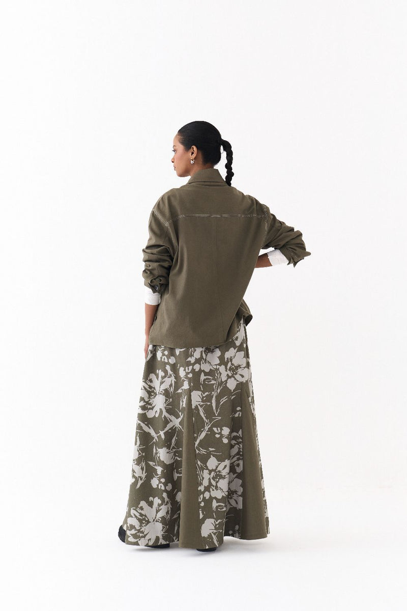 UNISEX JACKET-OLIVE twill by THREE in olive color for women Worldwide