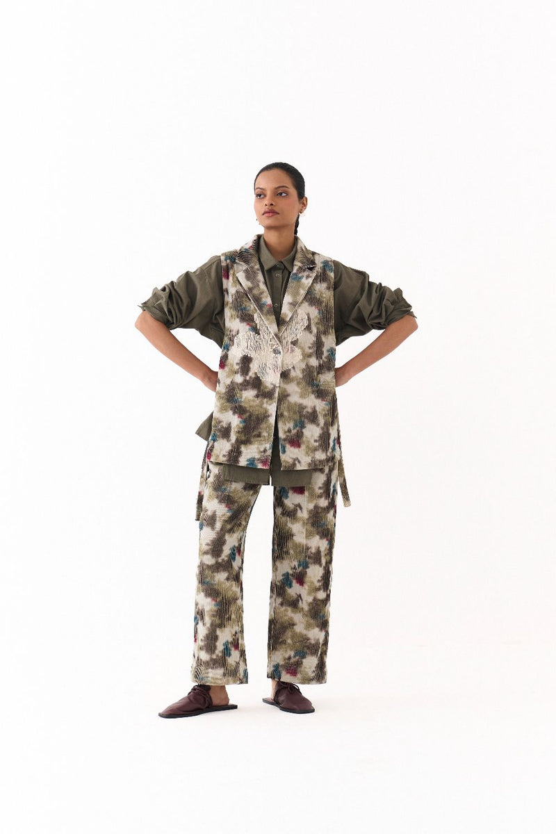 FLORAL WAISTCOAT -MULTICOLOUR mul by THREE in multi color for women Worldwide