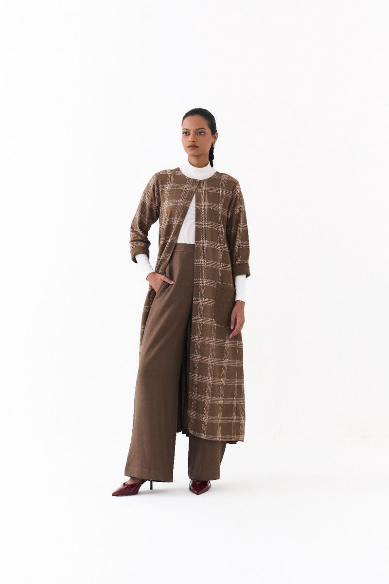 BACK PLEAT JACKET CO ORD (SET OF 2)-CEDAR by THREE for women Worldwide