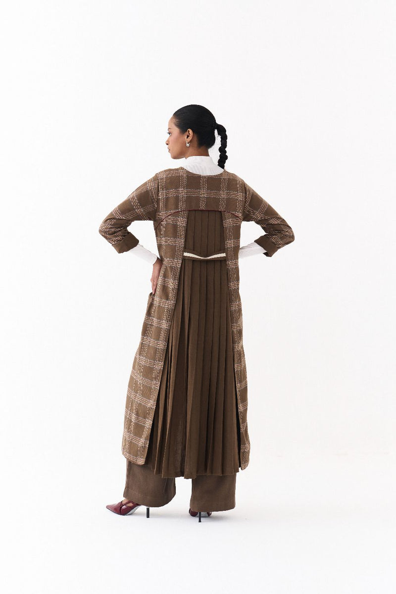 BACK PLEAT JACKET-CEDAR CHECK + CEDAR by THREE for women Worldwide