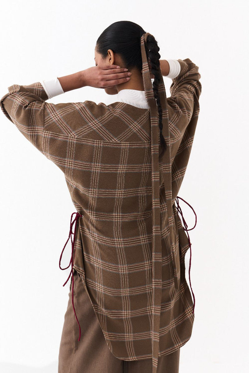 DRAWSTRING SHIRT CO ORD (SET OF 2)-CEDAR by THREE for women Worldwide