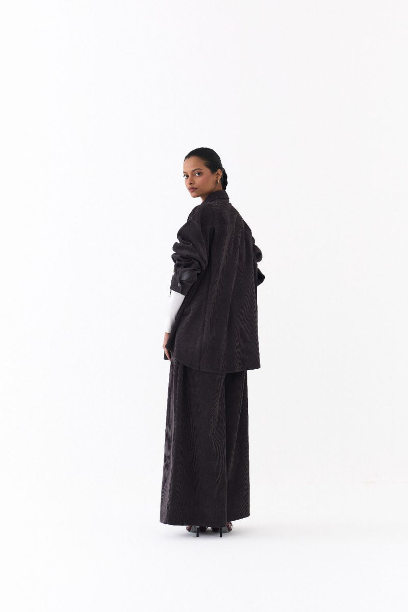 OVERSIZED U HEM SHIRT-GREY corduroy by THREE in grey color for women Worldwide