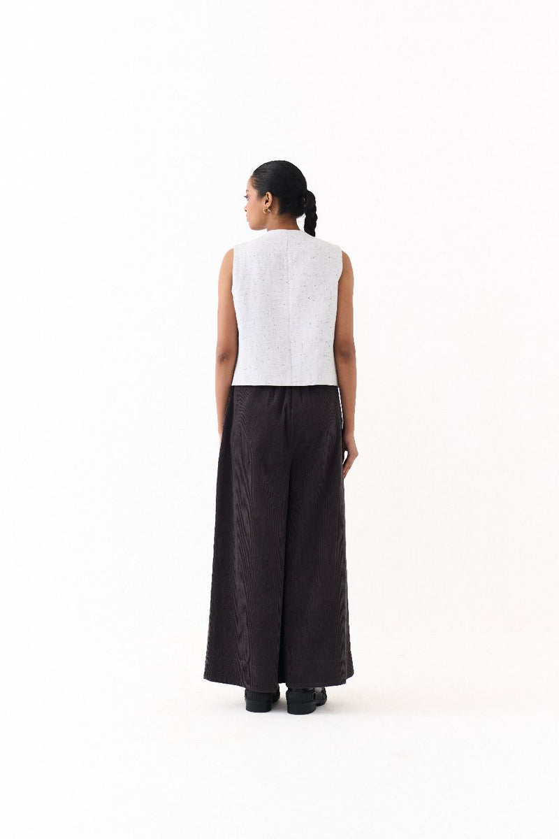 OVERLAP VEST-SPLASH PRINT IVORY by THREE in ivory color for women Worldwide