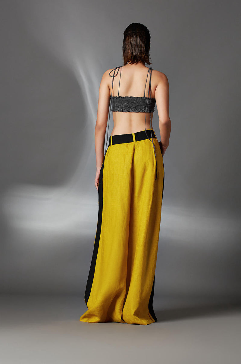 Aera Trousers in Mustard-Mustard by Chola in mustard color for women Worldwide