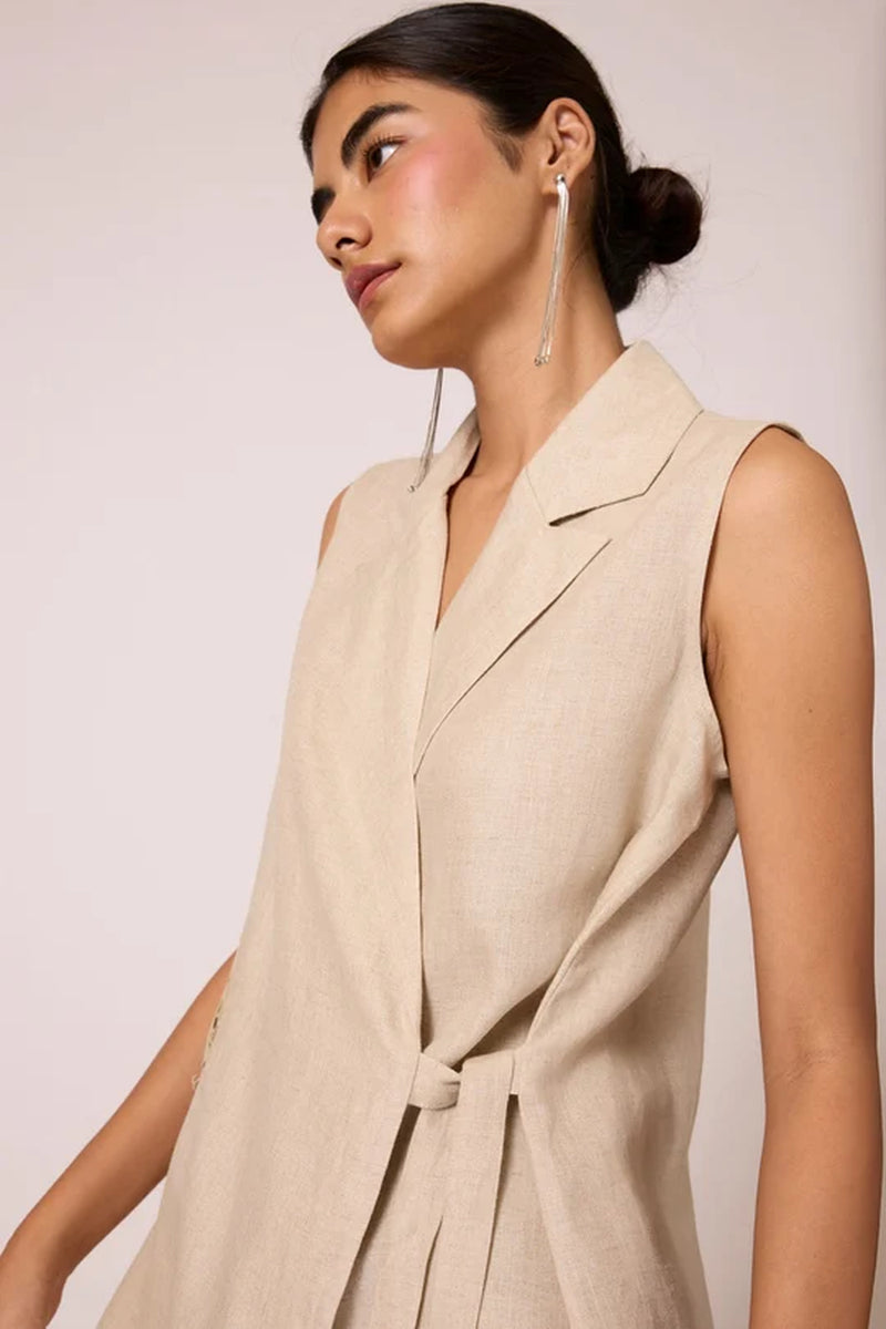 Agapi Top 100% linen top/shirt by The Summer House in beige for women Worldwide
