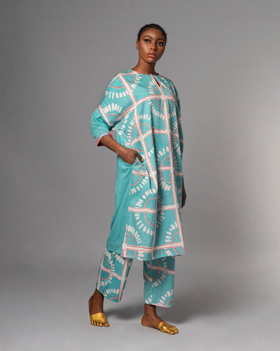 Agbada Teal Kaftan