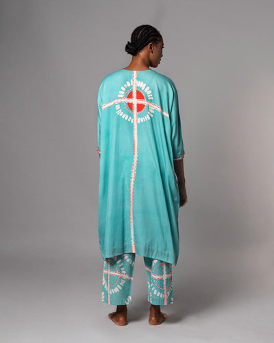 Agbada Teal Kaftan