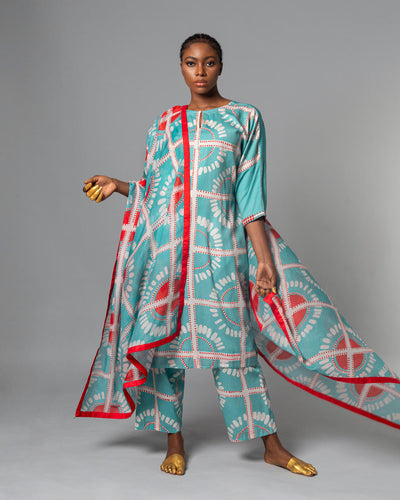 Agbada Teal Kaftan