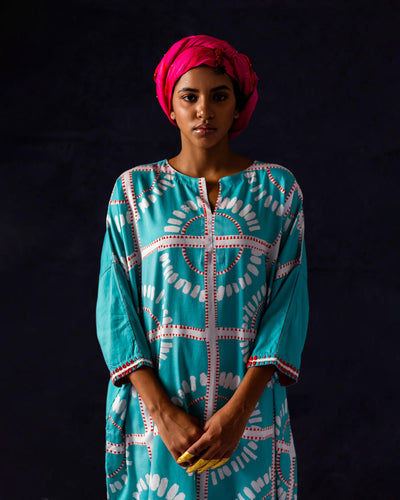 Agbada Teal Kaftan