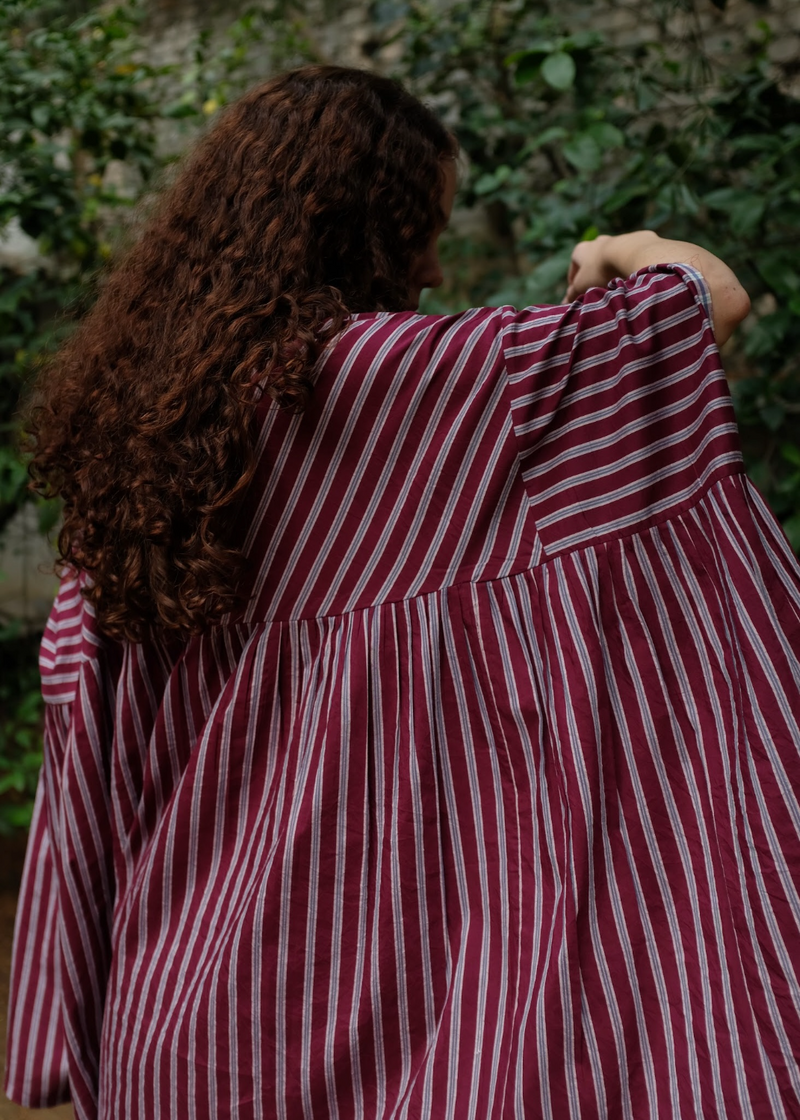 Alana - Wine Stripes silk by MASON AND MILL for women Worldwide