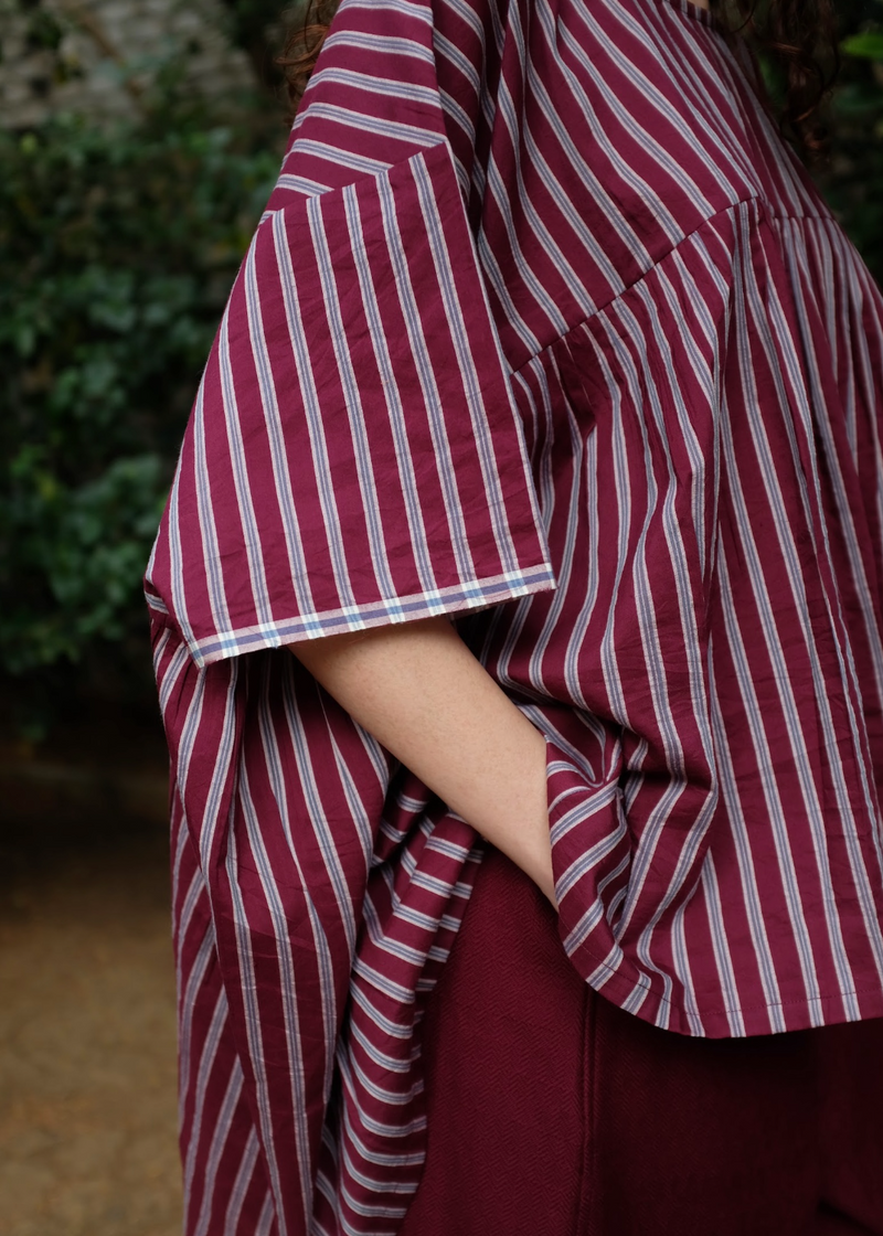 Alana - Wine Stripes silk by MASON AND MILL for women Worldwide