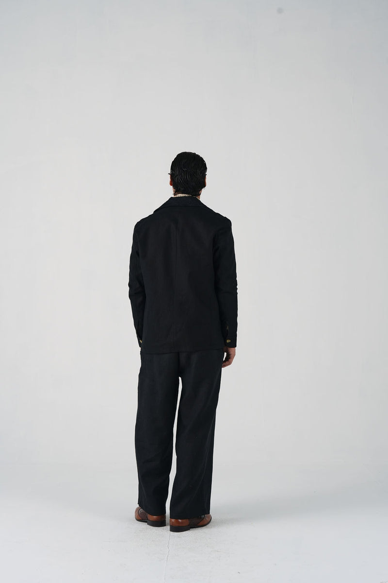 Harlem Blazer Set-Bouquet Applique linen co-ord set by CORD MEN in multi-color for men Worldwide