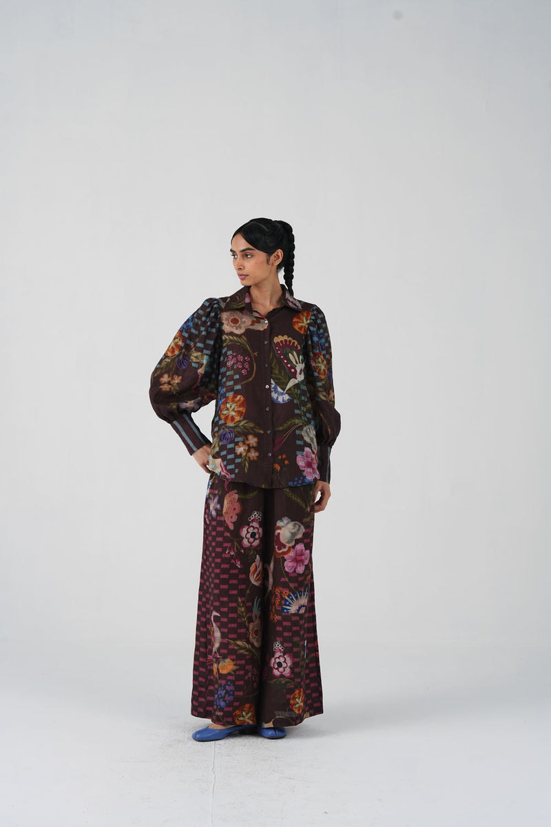 Lily Set-Floret linen co-ord set by CORD in multi-color for women Worldwide