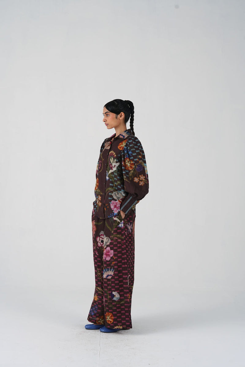 Lily Set-Floret linen co-ord set by CORD in multi-color for women Worldwide