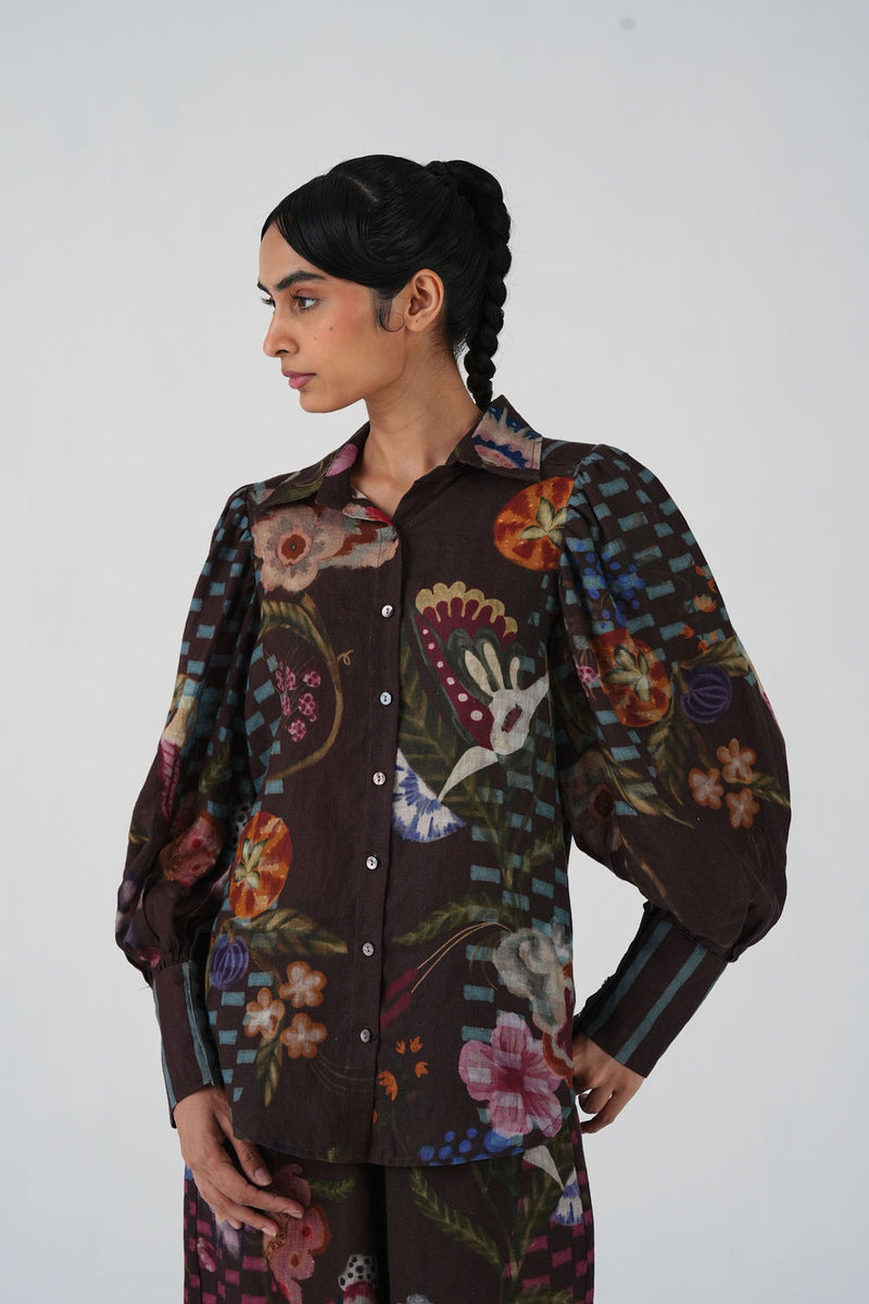 Lily Top-Floret linen top and shirts by CORD in multi-color for women Worldwide