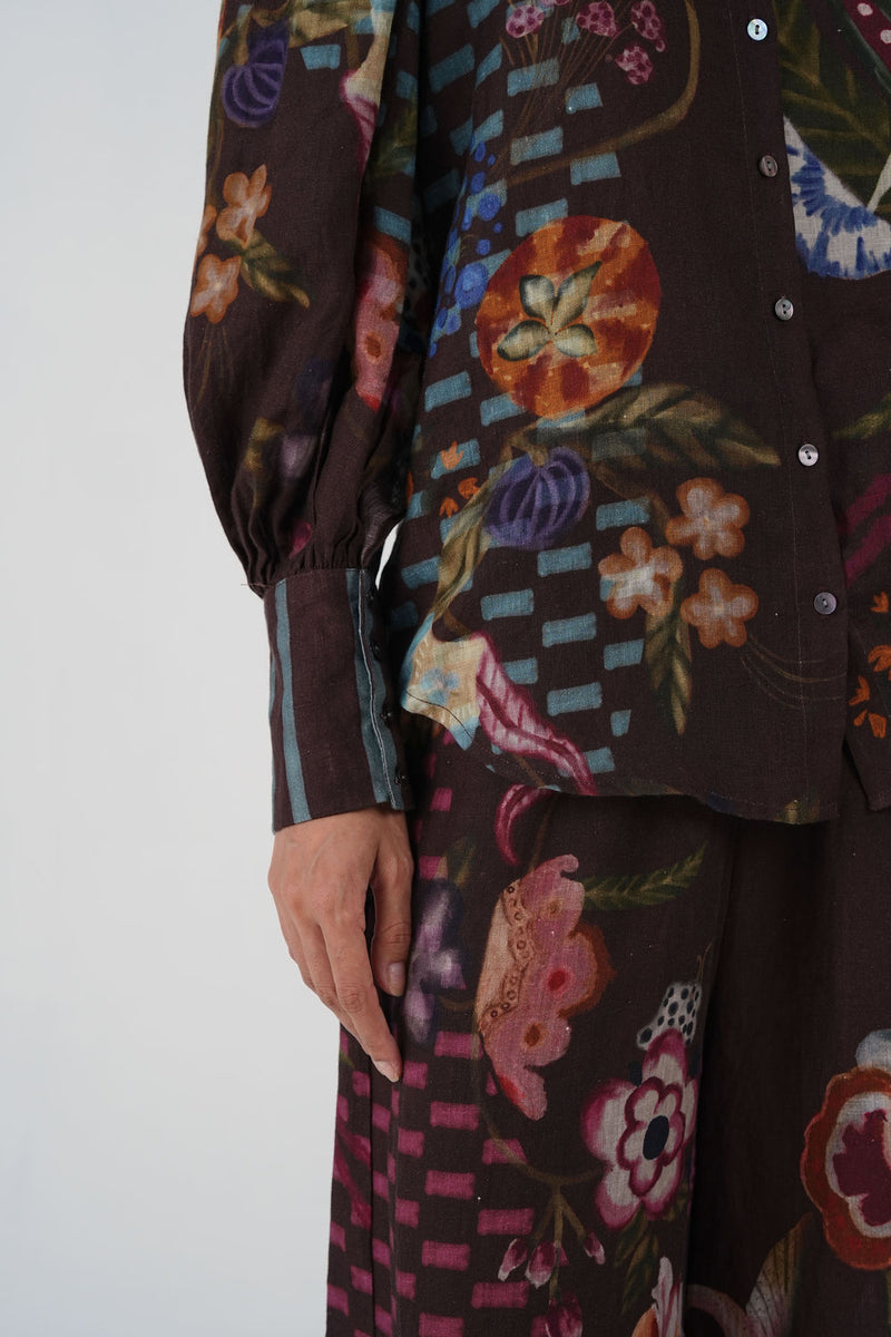 Lily Top-Floret linen top and shirts by CORD in multi-color for women Worldwide