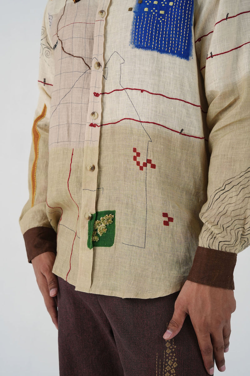 Hop Shirt-Mood Board linen shirt by CORD MEN in multi-color for men Worldwide