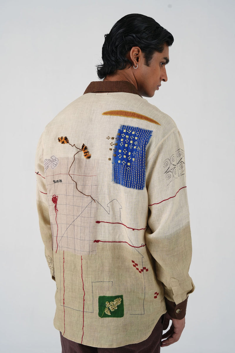 Hop Shirt-Mood Board linen shirt by CORD MEN in multi-color for men Worldwide