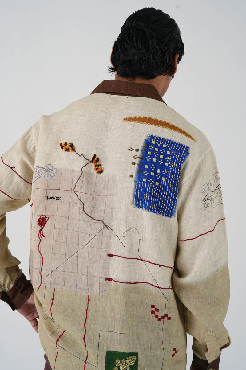 Hop Shirt-Mood Board linen shirt by CORD MEN in multi-color for men Worldwide