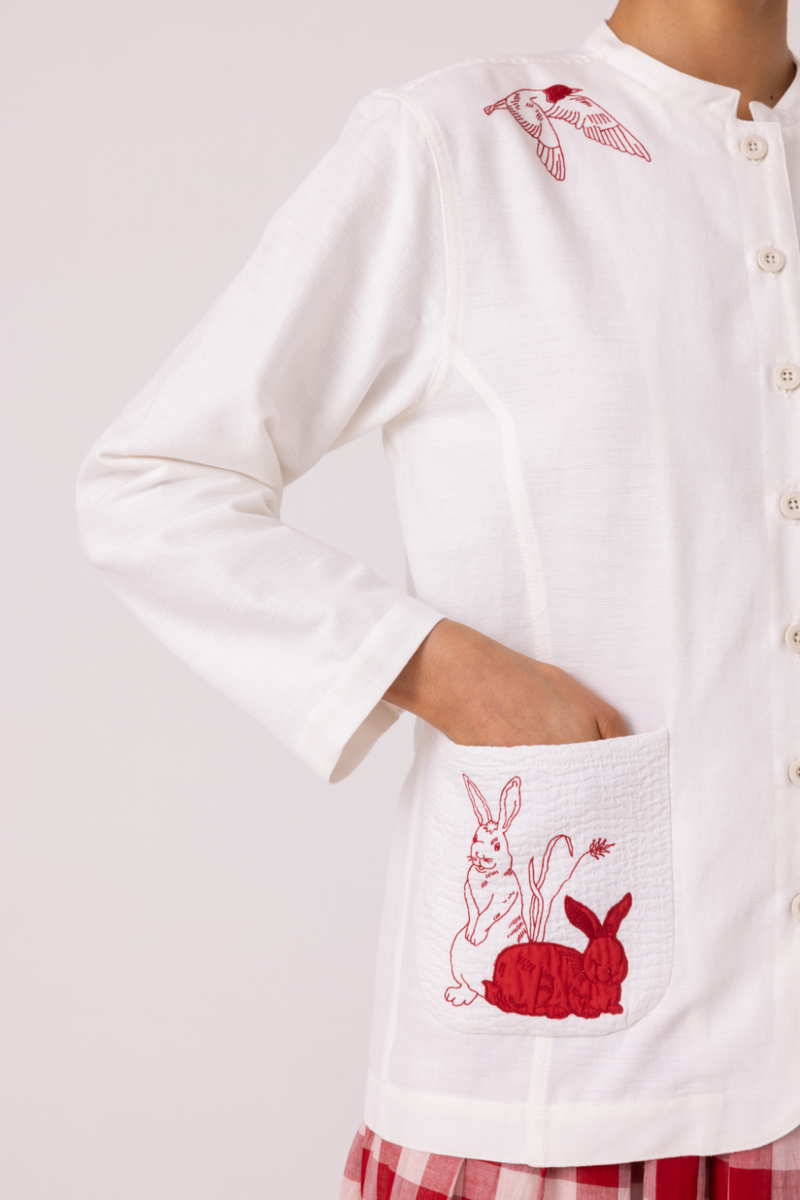 Alma Handwoven Cotton Shacket cotton by The Summer House for women Worldwide