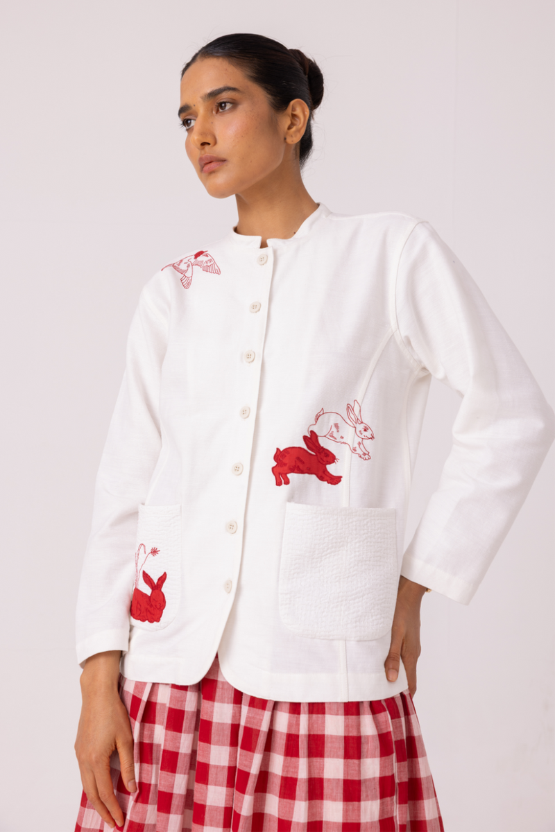 Alma Handwoven Cotton Shacket cotton by The Summer House for women Worldwide