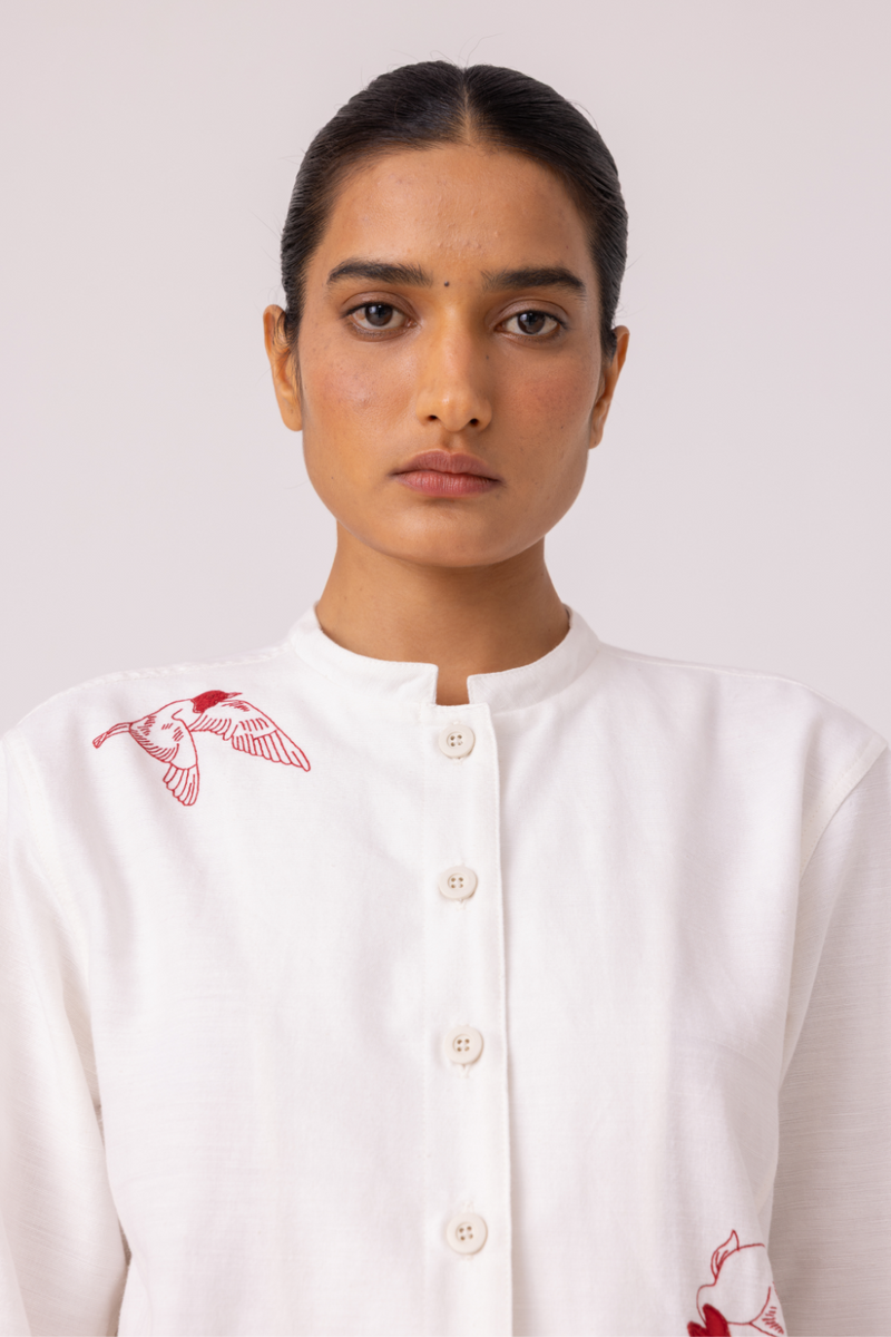 Alma Handwoven Cotton Shacket cotton by The Summer House for women Worldwide