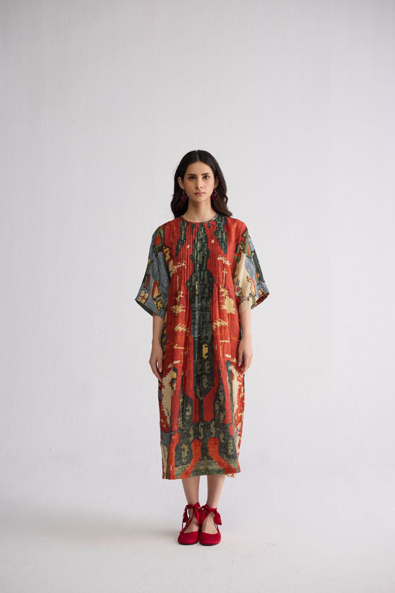 ALO LINEN PINTUCKS DRESS linen dress by YAM in multicolor for women Worldwide