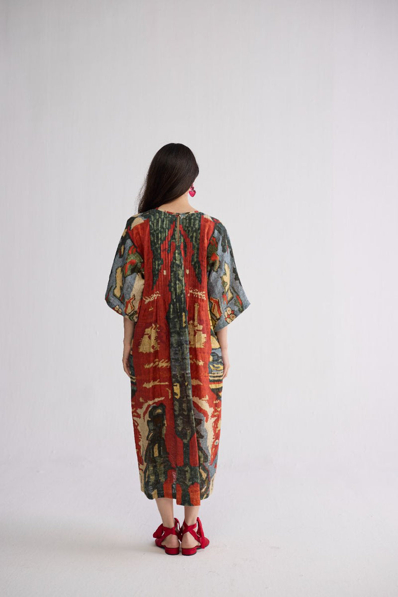 ALO LINEN PINTUCKS DRESS linen dress by YAM in multicolor for women Worldwide