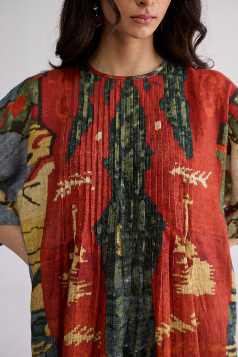 ALO LINEN PINTUCKS DRESS linen dress by YAM in multicolor for women Worldwide