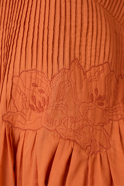 Amani Apricot Embroidered Dress