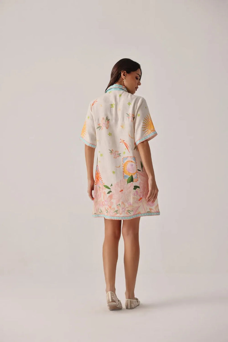 Amara Mini - Azure all linen by NOIB for women Worldwide