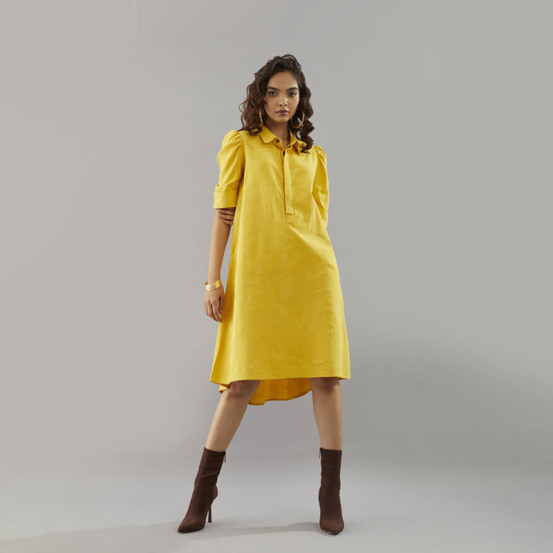 Amur Puffed sleeves Dress cotton by Moborr for women Worldwide