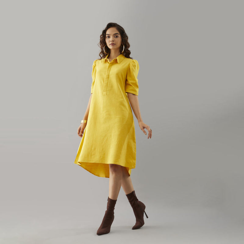 Amur Puffed sleeves Dress cotton by Moborr for women Worldwide