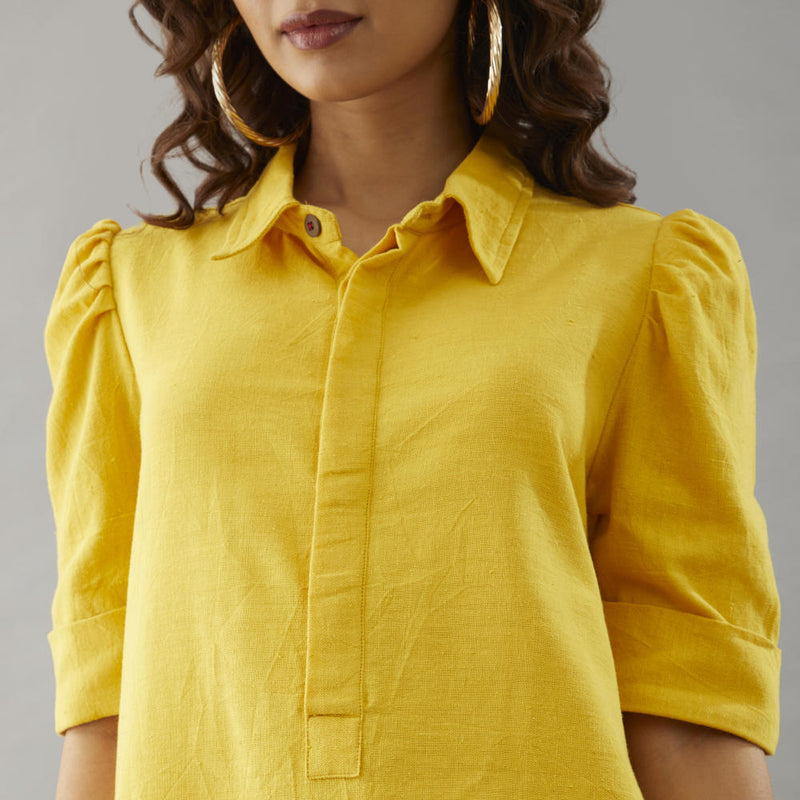 Amur Puffed sleeves Dress cotton by Moborr for women Worldwide