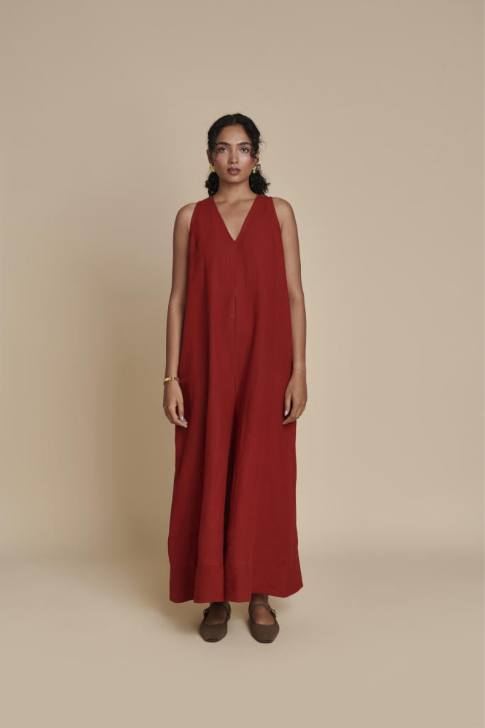 Anaar Linen Flared Jumpsuit