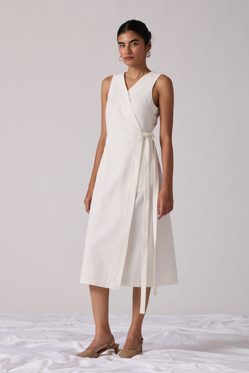 Arandi Milk Dress cotton by The Summer House in white color for women Worldwide