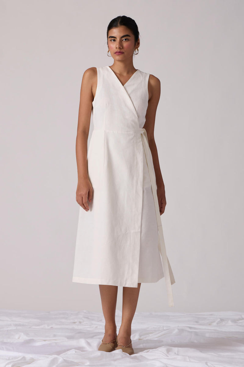 Arandi Milk Dress cotton by The Summer House in white color for women Worldwide
